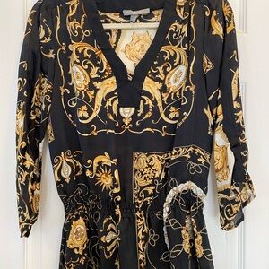 Black and Gold Patterned Top